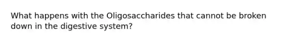 What happens with the Oligosaccharides that cannot be broken down in the digestive system?