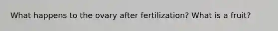 What happens to the ovary after fertilization? What is a fruit?