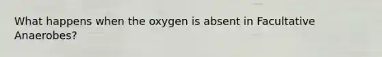 What happens when the oxygen is absent in Facultative Anaerobes?