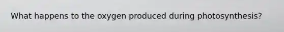 What happens to the oxygen produced during photosynthesis?