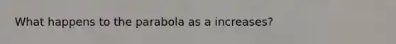 What happens to the parabola as a increases?