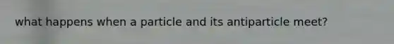 what happens when a particle and its antiparticle meet?