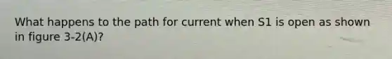 What happens to the path for current when S1 is open as shown in figure 3-2(A)?