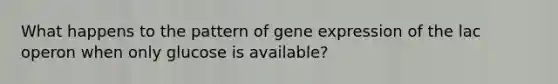 What happens to the pattern of gene expression of the lac operon when only glucose is available?