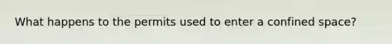 What happens to the permits used to enter a confined space?