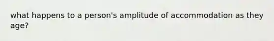 what happens to a person's amplitude of accommodation as they age?