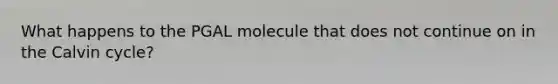 What happens to the PGAL molecule that does not continue on in the Calvin cycle?