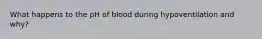 What happens to the pH of blood during hypoventilation and why?