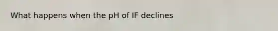 What happens when the pH of IF declines