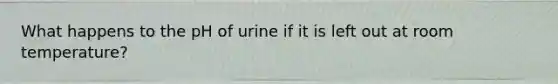 What happens to the pH of urine if it is left out at room temperature?