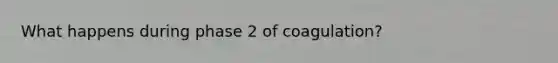 What happens during phase 2 of coagulation?