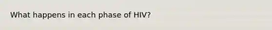 What happens in each phase of HIV?