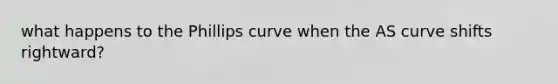 what happens to the Phillips curve when the AS curve shifts rightward?