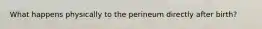 What happens physically to the perineum directly after birth?