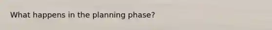 What happens in the planning phase?