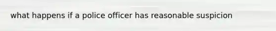 what happens if a police officer has reasonable suspicion