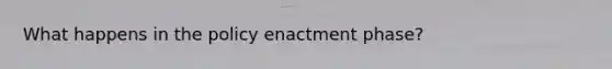 What happens in the policy enactment phase?