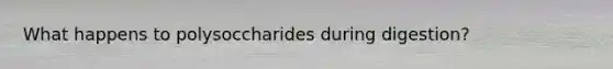 What happens to polysoccharides during digestion?