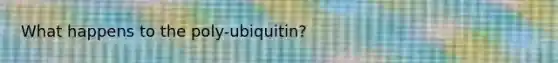 What happens to the poly-ubiquitin?