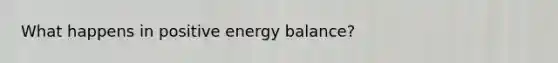 What happens in positive energy balance?