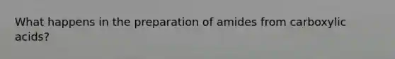 What happens in the preparation of amides from carboxylic acids?