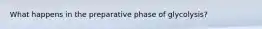 What happens in the preparative phase of glycolysis?