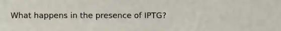 What happens in the presence of IPTG?