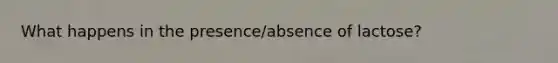 What happens in the presence/absence of lactose?