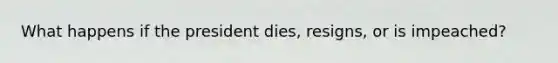 What happens if the president dies, resigns, or is impeached?