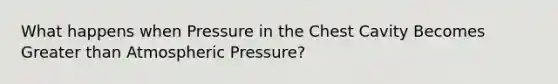 What happens when Pressure in the Chest Cavity Becomes Greater than Atmospheric Pressure?