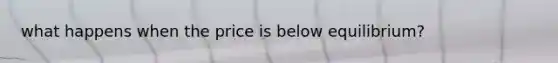 what happens when the price is below equilibrium?