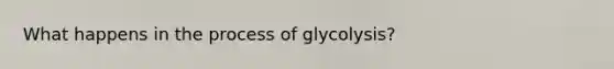 What happens in the process of glycolysis?