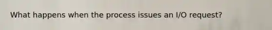 What happens when the process issues an I/O request?