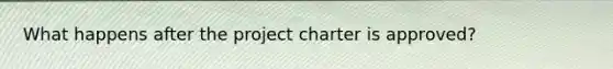 What happens after the project charter is approved?