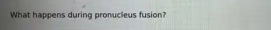 What happens during pronucleus fusion?