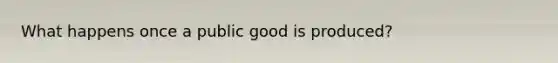 What happens once a public good is produced?