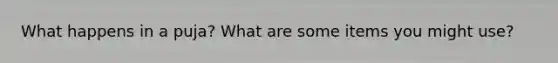 What happens in a puja? What are some items you might use?