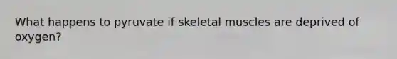 What happens to pyruvate if skeletal muscles are deprived of oxygen?