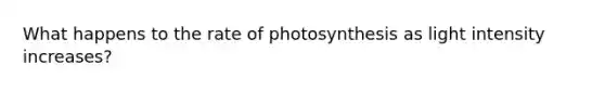 What happens to the rate of photosynthesis as light intensity increases?