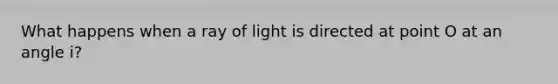 What happens when a ray of light is directed at point O at an angle i?