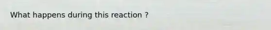 What happens during this reaction ?