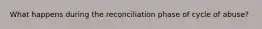 What happens during the reconciliation phase of cycle of abuse?