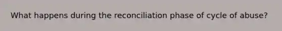 What happens during the reconciliation phase of cycle of abuse?