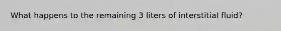 What happens to the remaining 3 liters of interstitial fluid?