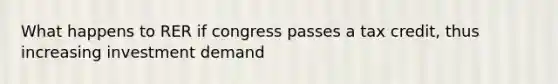 What happens to RER if congress passes a tax credit, thus increasing investment demand