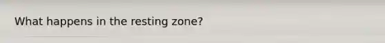 What happens in the resting zone?