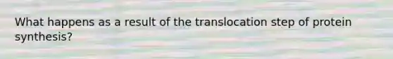 What happens as a result of the translocation step of protein synthesis?