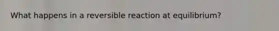 What happens in a reversible reaction at equilibrium?