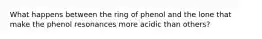 What happens between the ring of phenol and the lone that make the phenol resonances more acidic than others?