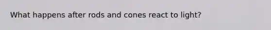 What happens after rods and cones react to light?